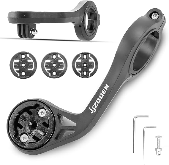 Bike Computer Mount Out Front Mount, Compatible with Garmin, iGPSPORT, Wahoo, Cycplus, XOSS Bike Computer, Adapter for Handlebar 31.8mm