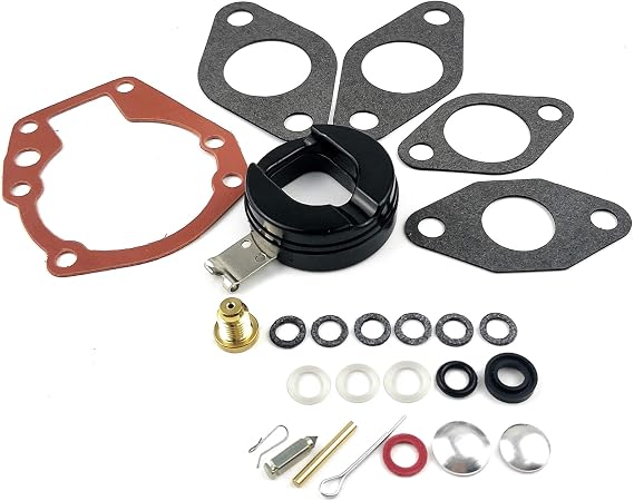 439071 Carb Rebuild Kit with Float Replaces Johnson Evinrude OMC BRP 1.5-20 HP Boat Motor Engine Carburetor Repair Parts Sierra 18-7043 382045 382046 382047 382049 383052 0439071 0398532