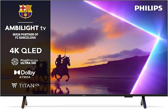 Philips Ambilight TV 75PUS8500 4K Smart TV - 75 Inch Display with Pixel Precise, Ultra HD, Titan OS, Dolby Vision and Dolby Atmos Sound [Energy Class