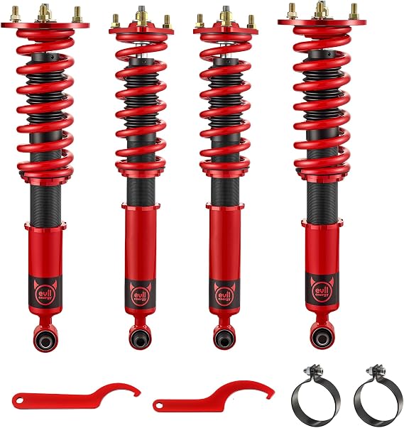 EVIL ENERGY Coilovers Compatible for Lexus IS250 / IS350 RWD 2006-2013, for Lexus GS350 / GS430 RWD 2007-2011, Height Adjustable Suspension Coilovers Lowering Kit, Red