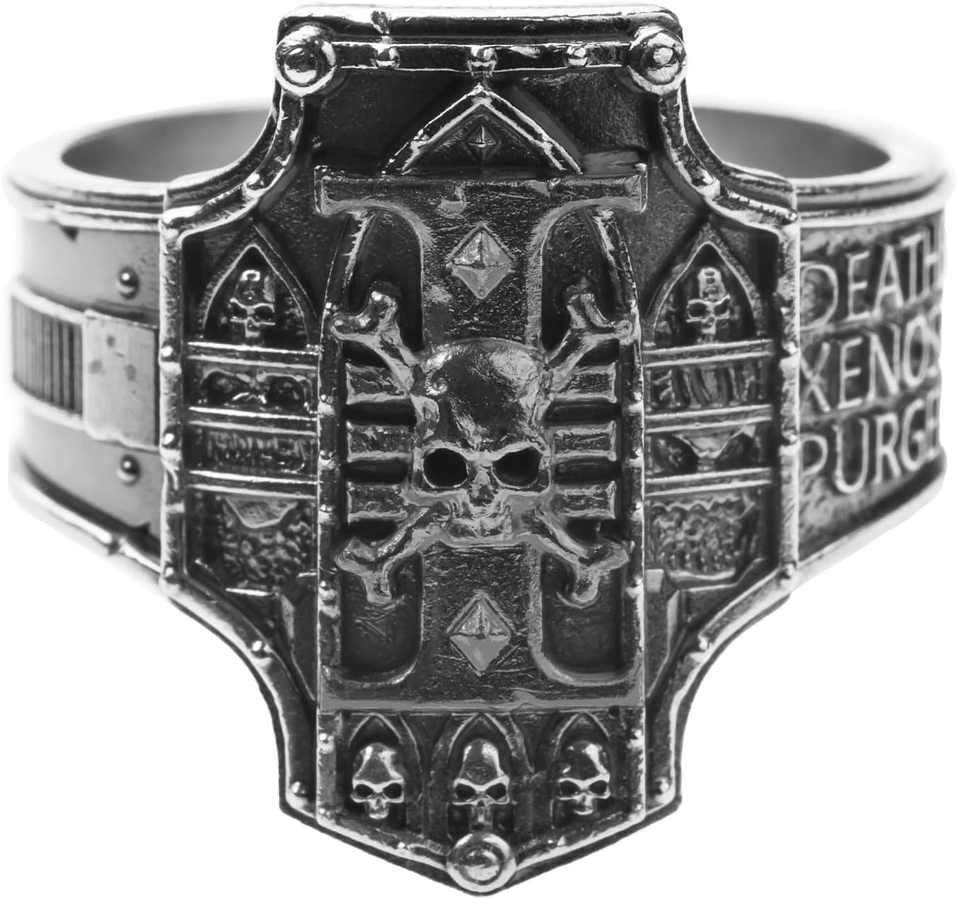 Starforged Warhammer 40K Creed of Ordo Xenos Deathwatch Silver Ring Accessories Jewelry