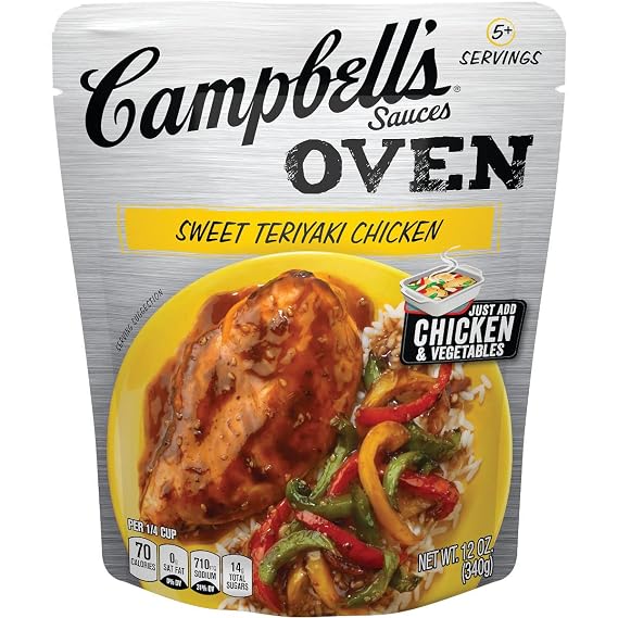 Campbell's Oven Sauce, Sweet Teriyaki Chicken, 12 Ounce (Packaging May Vary)