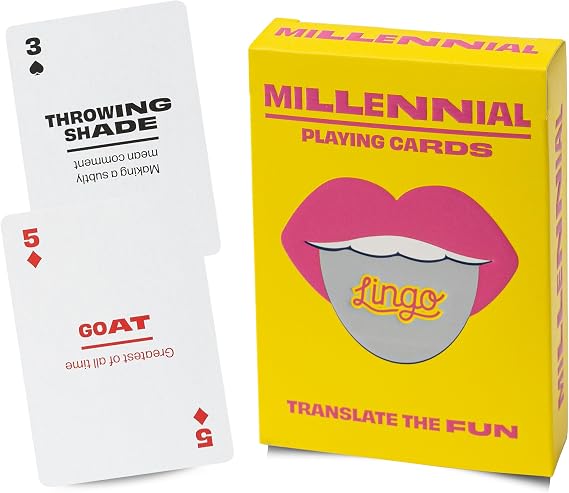 Millennial Lingo Playing Cards | Travel Flashcards | Learn Millennial Slang Vocabulary in A Fun & Easy Way | 52 Essential Translations