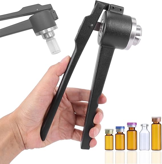 13mm/15mm/20mm Flip Off Vial Crimper - Aluminum Plastic/Full Aluminum, Manual Vial Crimper - 20-30 Bottles/min, Medical Bottle Cap Capping Machine,B-20mm