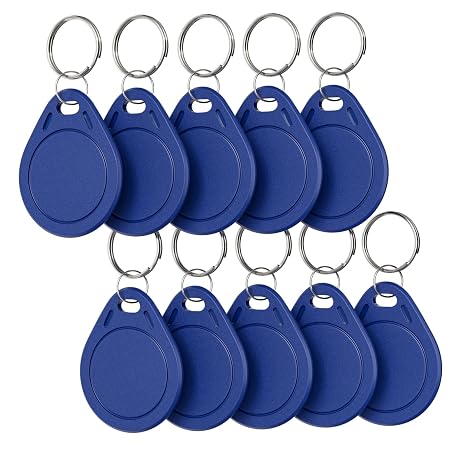 10pcs T5577 RFID Keyfobs 125kHz Writable T5577 Key Tags Proximity ID Card Token Tag Rewritable T5577 Universal for Keyless Entry Access Control Systems & Security Lock- Blue