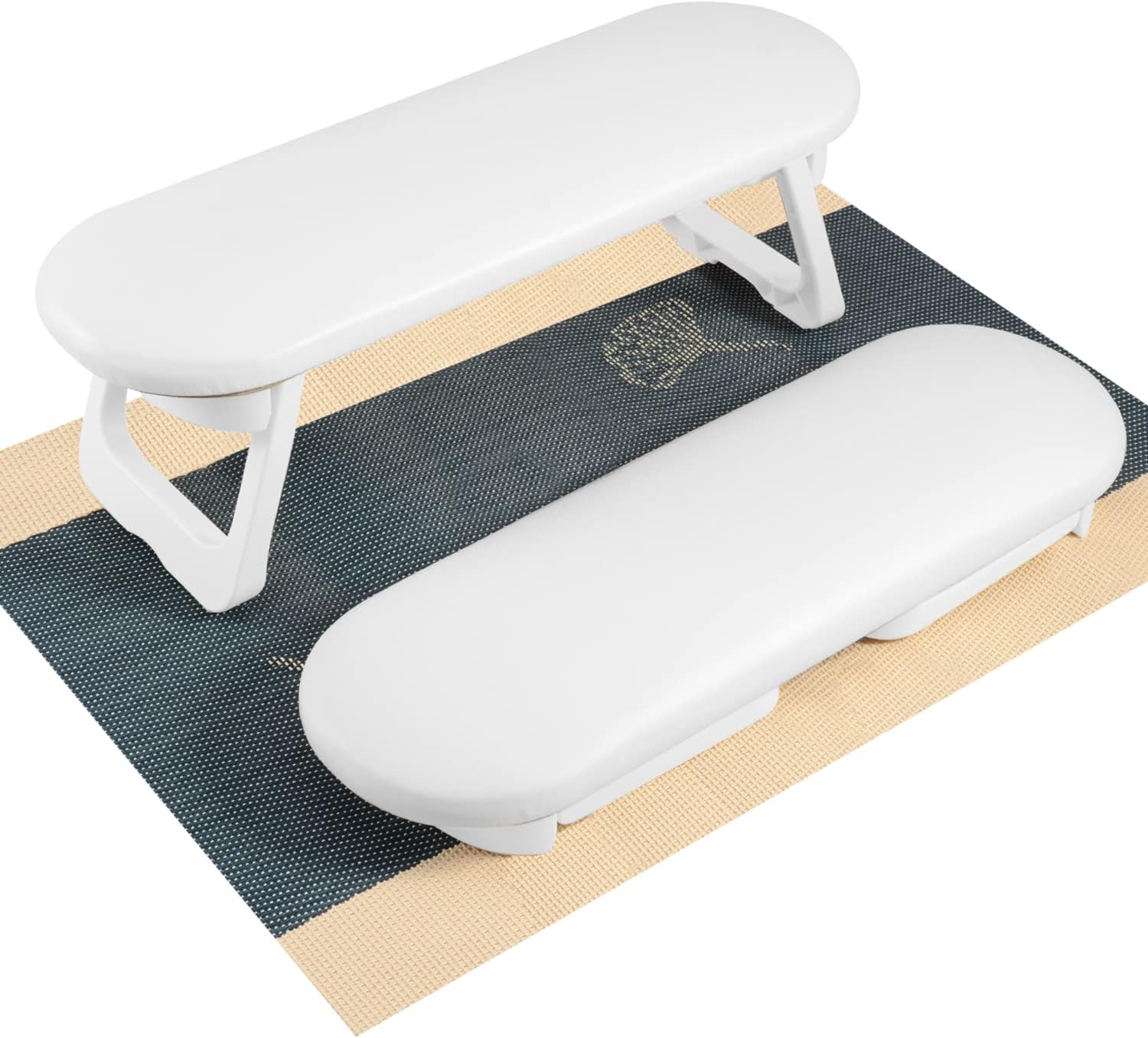 CGBE Nail Arm Rest, Soft PU Leather Arm Rest For Nails, Hand Rest For Nails With Foldable Hand Holder Non-slip Mat, Nail Hand Rest Arm Rest Manicure Hand Rest For Nail Tech Home Salon Use White