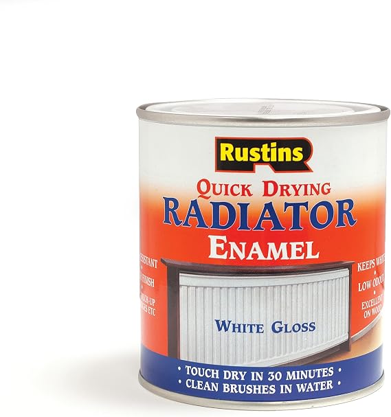 Rustins Quick Drying Radiator Enamel Gloss White 1L