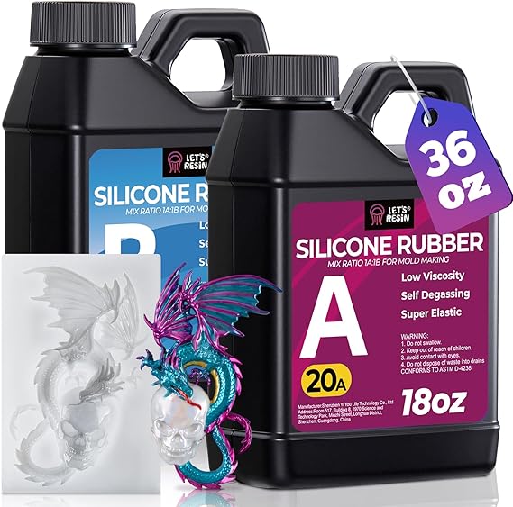 LET'S RESIN Silicone Mold Making Kit 36oz, 20A Silicone Rubber