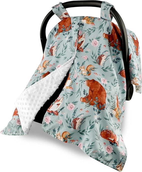Bebek Araba Koltuğu Kılıfı, Peekaboo Açılan Araba Koltuğu Gölgelik Erkek Kız, Bebek Araba Koltuğu Battaniyesi, Çok Amaçlı Emzirme Kılıfları, Sıcak ve Rahat, Kahverengi Ayı Orman