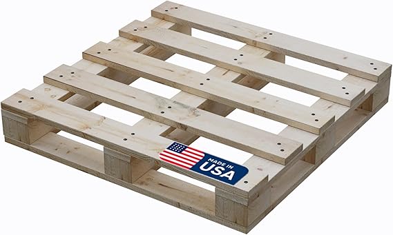 Treaton, Heavy-Duty 4-Way Entry Wooden Pallet 48x48x5, Industrial-Grade Hardwood Shipping Pallet, Durable, Reusable, Stackable, Easy to Handle, Commercial Use as a Floor-Pallet, 5 Pack