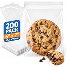 Quotidian 1100 Count Clear Self-Sealing Cellophane Bags Bundle, 5 x 7 in and 2 x 3 in OPP Bags for Cookies, Candy, Soap, Small Gifts