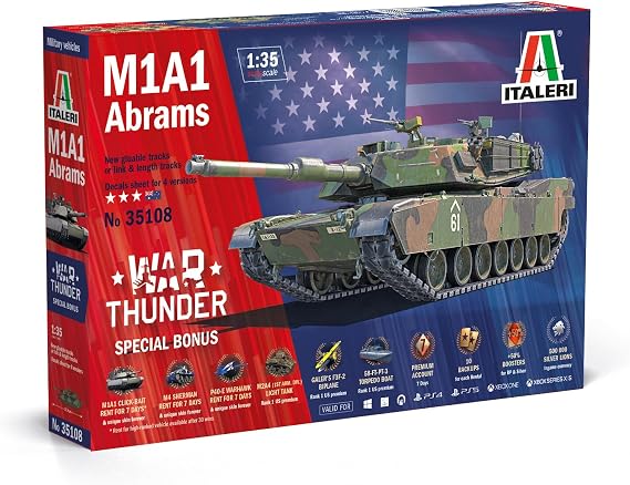 ITALERI IT35108 1/35 Warthunder M1A1 Abrams Plastic Model