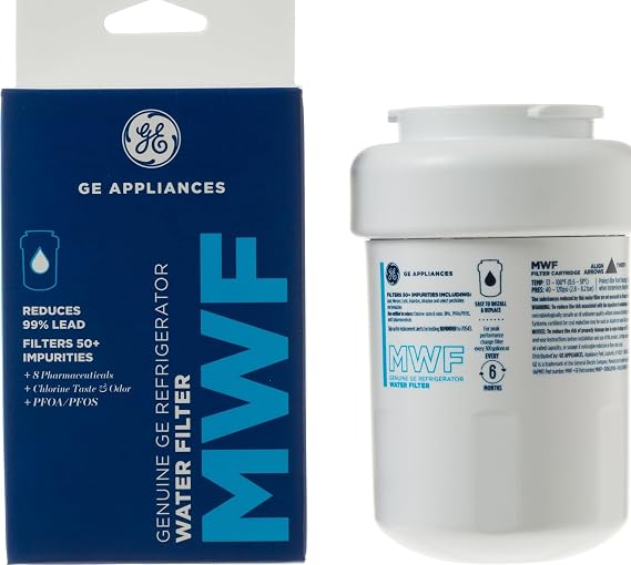 GE MWFTM Refrigerator Water Filter, Genuine Replacement Filter, 1-pack