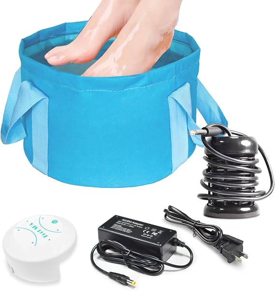 Ionic Detox Foot Bath SPA Machine, Ionic Cleanse Detox Foot Bath Spa Machine with Blue Bucket for Health Care Personal Home Travel