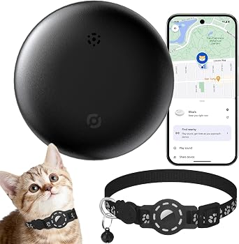 Android Tracker Tag Work with Google Find My Device Android Only, No Monthly Fee Cat Tracker with Cats Collars - Location & Anti-Lost, Bluetooth Smart Tracker Tag Item Finders