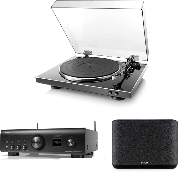 Denon PMA-900HNE Integrated Stereo Amplifier with Denon DP-300F Fully Automatic Analog Turntable & Denon Home 250 Wireless Speaker, HEOS Built-in, Alexa Built-in, AirPlay 2, and Bluetooth