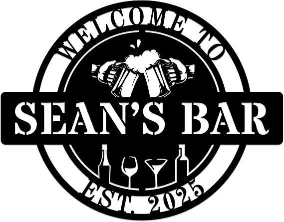 HZYCYYFC Personalized Bar Sign Custom Name Pub Wall Decor for Home Bar Lounge Patio Party Man Cave Decoration Gift