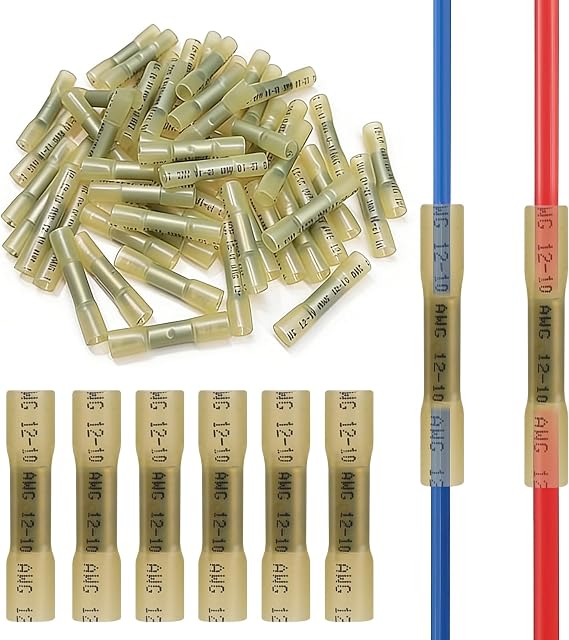 92pcs Heat Shrink Butt Connectors Kit, 12-10 AWG