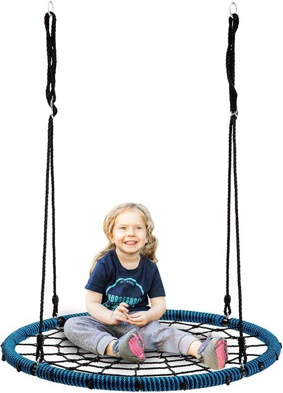 WONLINE 40 Spider Web Tree Swing, 330lb Weight Capacity, Indoor/Outdoor Net Swing for Kids