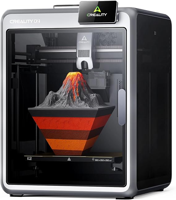 Creality K2 3D Printer, Multicolor Printing Need CFS, Max 600mm/s Printing Speed, Smart Auto Leveling & Al Camera, Next-Gen Direct Drive Extruder, 95% Pre-Assemble, Build Volume 260 * 260 * 260mm