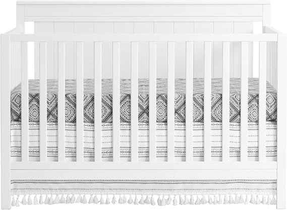 Oxford Baby Lazio 4-in-1 Convertible Baby Crib, Snow White, GreenGuard Gold Certified