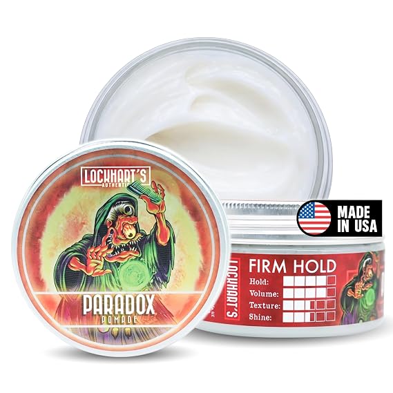 Lockhart's Paradox Water-Based Pomade for Men, Firm Hold, Shine, 3.4 oz