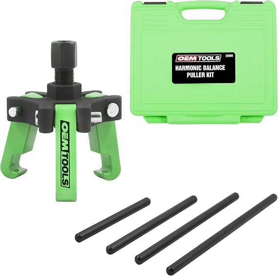 OEMTOOLS Harmonic Balancer Puller Kit, Adjustable 3-Jaw Puller Design | Spring-loaded Jaws,  in Storage Case, Removes Damper Pulleys in Tight Engine Compartments