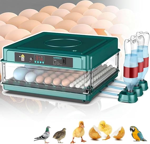 36 48 56 64 98 130 Egg Incubator,Poultry Hatcher,Digital LED Display, Auto Egg Turning+Automatic Hydration+Temperature Control,with LED Egg Light,36-Eggs-US-1pc, EU