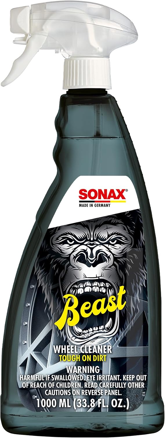 SONAX Beast Wheel Cleaner | Color-Changing Formula for Wheels & Rims | Dissolves Baked-On Contamination, Road Grime & Iron Particles | Safe for Factory and Aftermarket Finishes | 1 Liter | 33.8 oz