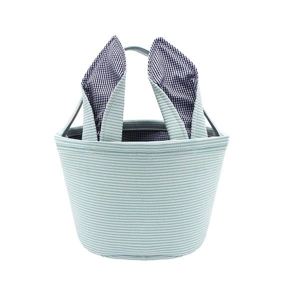 Easter Baskets Easter Bunny Ears Bags - Easter Egg Bunny Bucket for Kids (Blue)