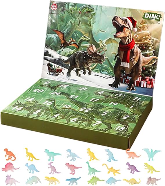2025 Dinosaur Advent Calendar - 24-Day Christmas Countdown Collection with Dinosaur Models | Children's Educational Toy, Indoor School Desk, Room Decoration, Home Office Desktop Dorm Decoration |