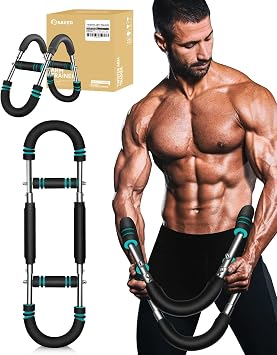 Saker Twister Arm Trainer, Power Twist Arm Trainer, Adjustable Resistance Portable Home Gym Equipment for Upper Body Strength Training, Detachable Spring Chest Exerciser