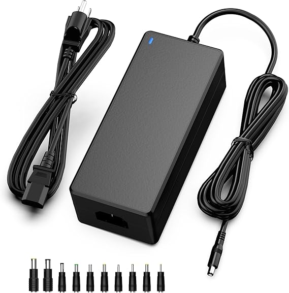 19V Power Supply Adapter 3.42A 65W AC/DC Converter Transformer 100V~240V AC Input with 5.5mmx 2.5mm Plug for LCD LED Monitor, HDTV, 3D Widescreen, Bluetooth Speaker, Printers, Audio Amplifier