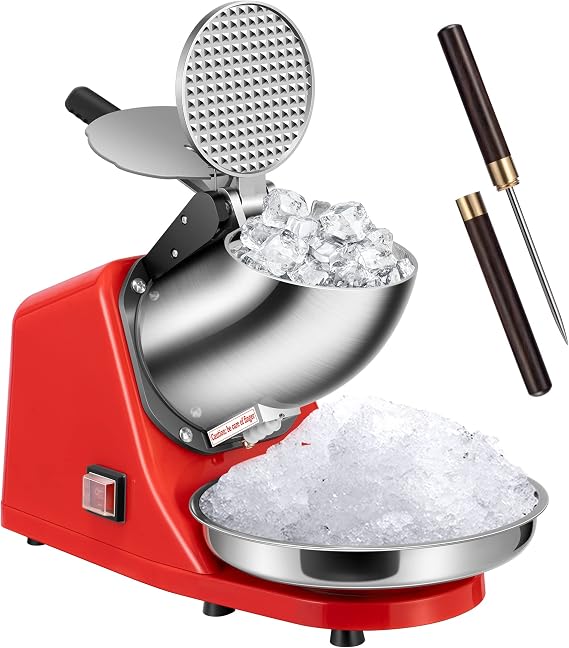 VIVOHOME Electric Ice Shaver Crusher Machine Red 143lbs/hr