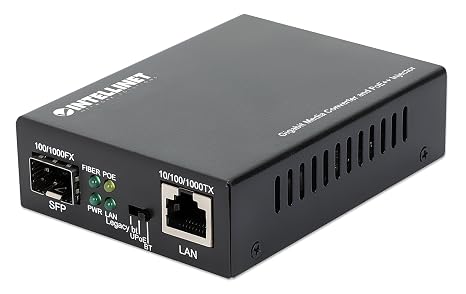 Intellinet Gigabit Media Converter with PoE++ Injector, 90W, SFP Slot