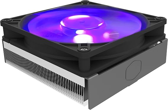 Cooler Master MasterAir G200P Low-Profile CPU Cooling System - 39.5mm Mini-ITX/SFF Clearance, High-Performance 92mm RGB Fan, 2 Copper Heat Pipes - AMD/Intel Compatible