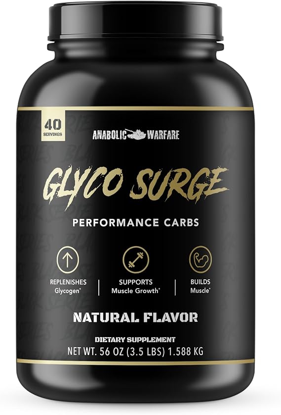Anabolic Warfare Glyco Surge Intra & Post Workout Carb Powder - Fast-Digesting Performance Carbohydrates for Glycogen Replenishment - 37g Per Serving for Muscle Recovery* (Natural - 40 Servings)
