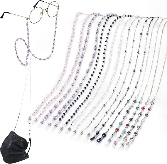 Frienda 8 Pcs Eyeglass Chain for Women Beaded Glasses Chain