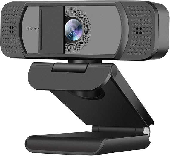 1080P Webcam with Microphone for PC Streaming, Web Camera for Desktop with Privacy Cover, 100 Wide Angle, Auto Light Correction, USB Plug&Play Web Cam for OBS/Gaming/Zoom/Skype/FaceTime/Teams/Twitch