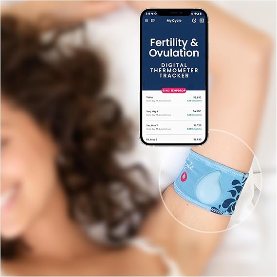 Tempdrop Wearable Ovulation Tracker Basal Body Temperature Monitor to Help Get Pregnant Sleep Sensor with App for Fertility, Hormone, Period & Cycle Tracking