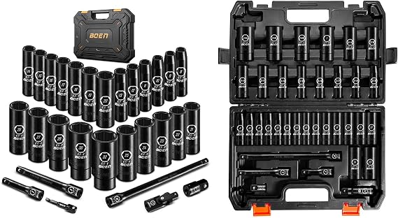 boen 29PCS 1/2 Metric Socket Set(8mm-32mm) + 35PCS 1/2" Socket Set(3/8"-1-1/4" & 8-24mm)