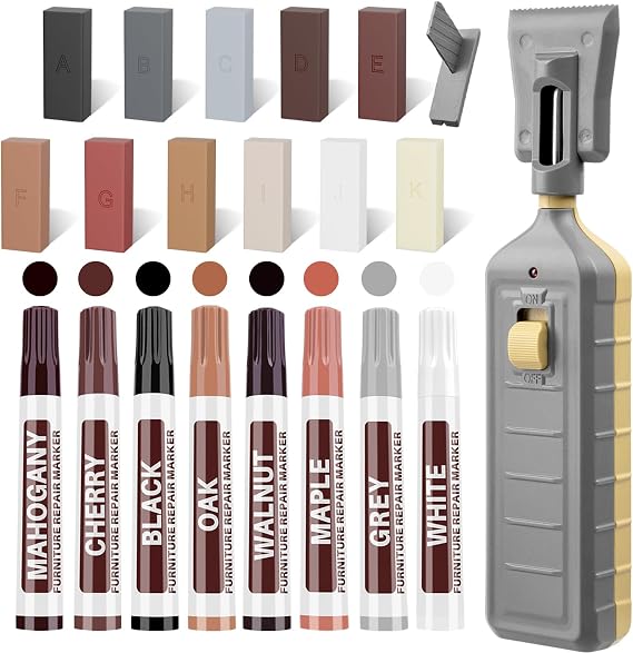 Hardwood Floor Repair Kit with Heat Pen, 11 Color Laminate Floor Repair Kit