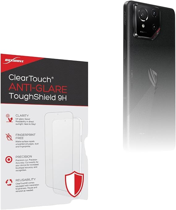BoxWave Screen Protector Compatible With ASUS ROG Phone 9 - ClearTouch Anti-Glare ToughShield 9H (2-Pack), Anti-Glare 9H Tough Flexible Film Screen Protector