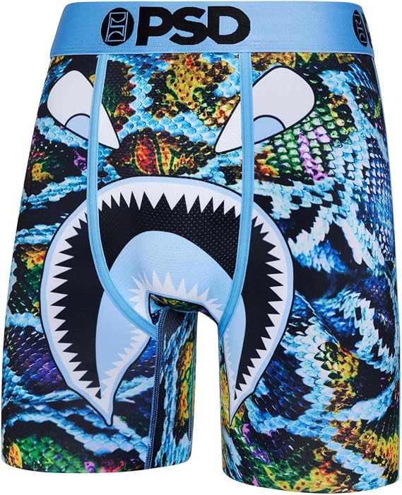 PSD Men's Wf Blue Ophidian Boxer Briefs, Multi, XL