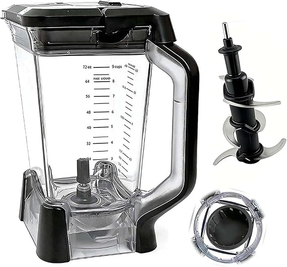 Compatible with Ninja blender replacement pitcher 72OZ XL cup replacement, replacement parts accessories Ninja blender BN750 BN750C BN751 BN751C BN753TGT BN8 (includes locking lid and blade)