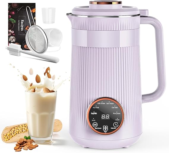 Nut Milk Maker Machine, 35oz Homemade Soy, Almond, Oat, Coconut, Plant Based and Non Dairy Beverages, 8 in 1 Automatic Soybean Machine With 12H Delay Start/Keep Warm/Boil Water