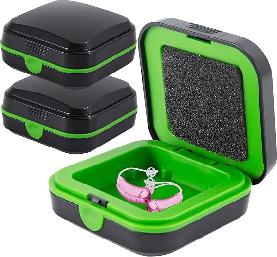 2pcs Hearing Aid Case, Hearing Aid Storage Case, Hearing Aid Protective Case, Hearing Aid Case Hard Pocket Size