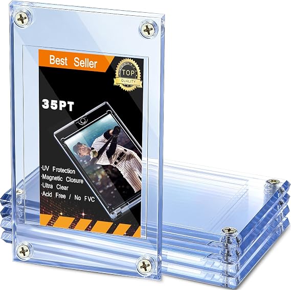 5 Pieces 4-Screw Acrylic Card Holder 35PT for Baseball Trading Cards