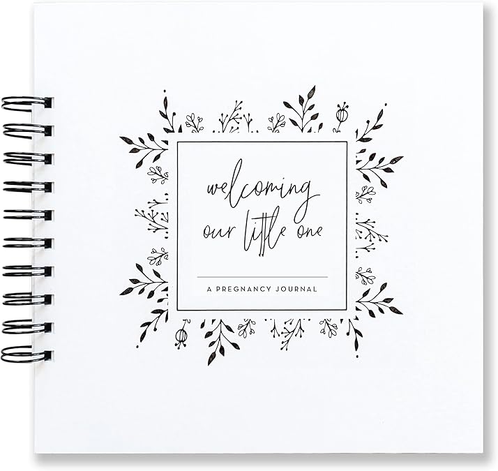 Pregnancy Journal: Welcoming Our Little One, A simple black and white keepsake journal to document important pregnancy milestones + add photos