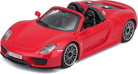 Bburago 1:24 Scale Porsche 918 Spyder Diecast Vehicle (Colors May Vary)